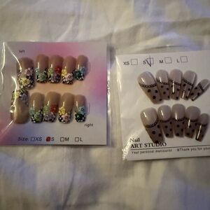 Floral and Polka Dot Nail Art Set